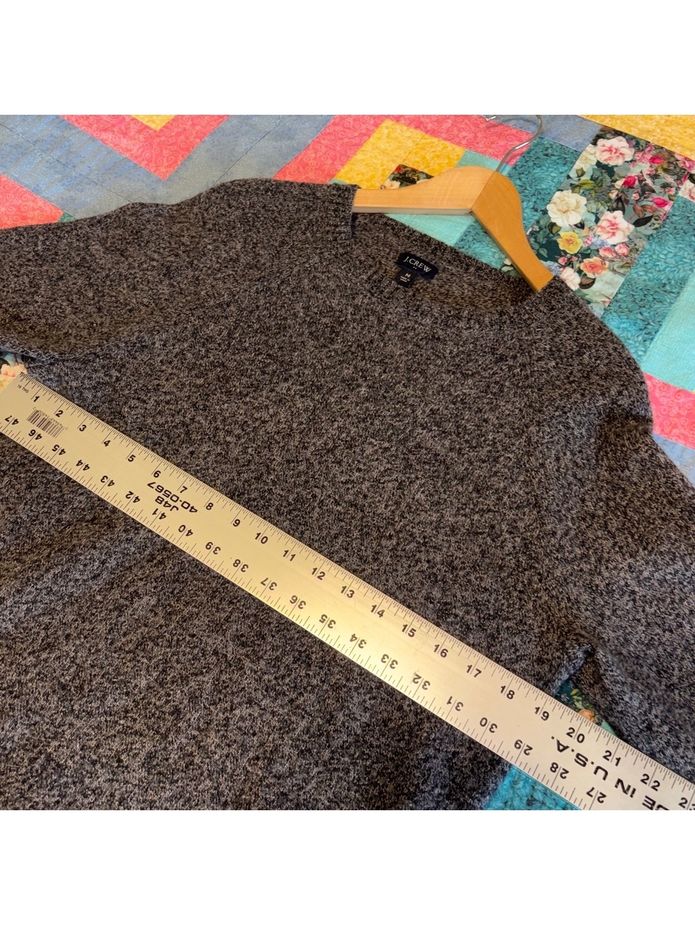 J.Crew $178 Lambs Wool Blend Men’s M marled gray long sleeve sweater - Picture 7 of 8